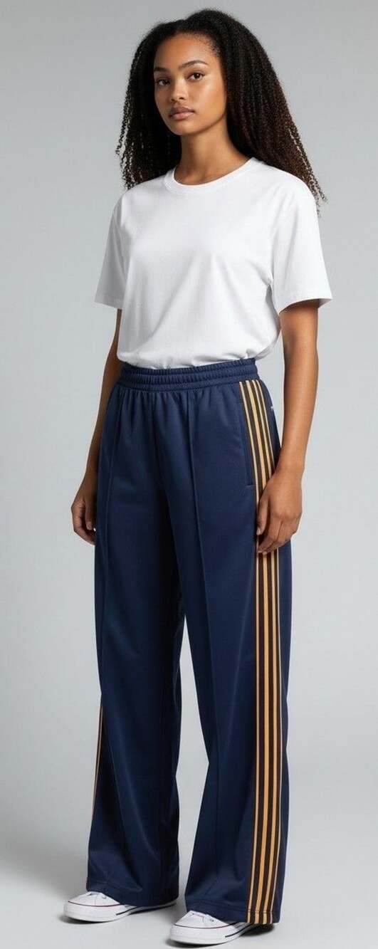 Urban Outfitters Track Pants Size XS Wide Leg Navy Blue